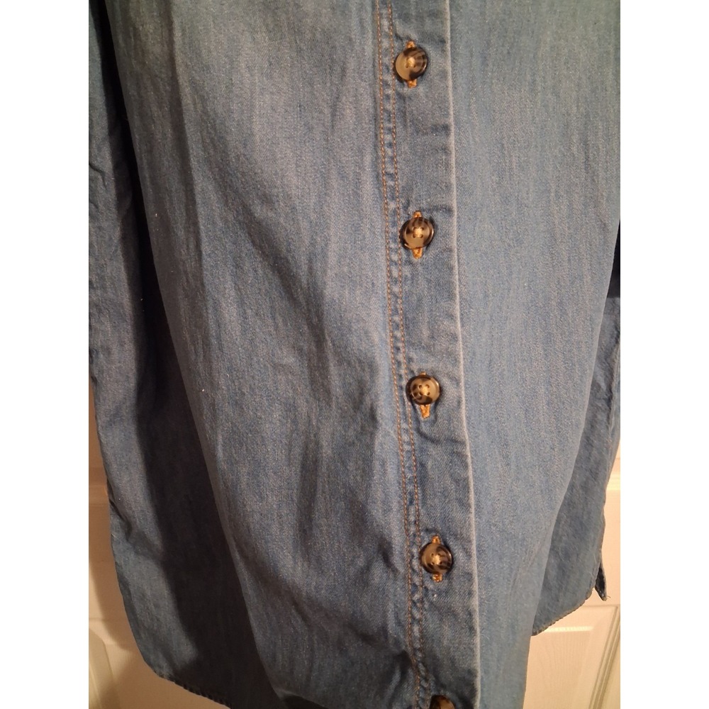 Lane Bryant Plus 3X 100% Cotton Chambray Denim Shirt Dress Belt Western Capsule - Picture 9 of 16